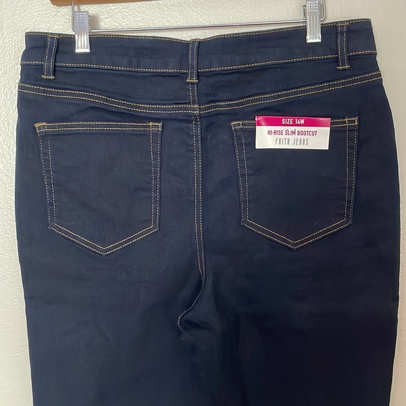 NWT Faith Jeans Hi Rise Slim Bootcut Jeans. 14W - Picture 8 of 9